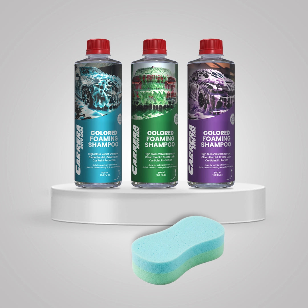 Pack of 3 Carrera Colored Foaming Shampoo + Spounge