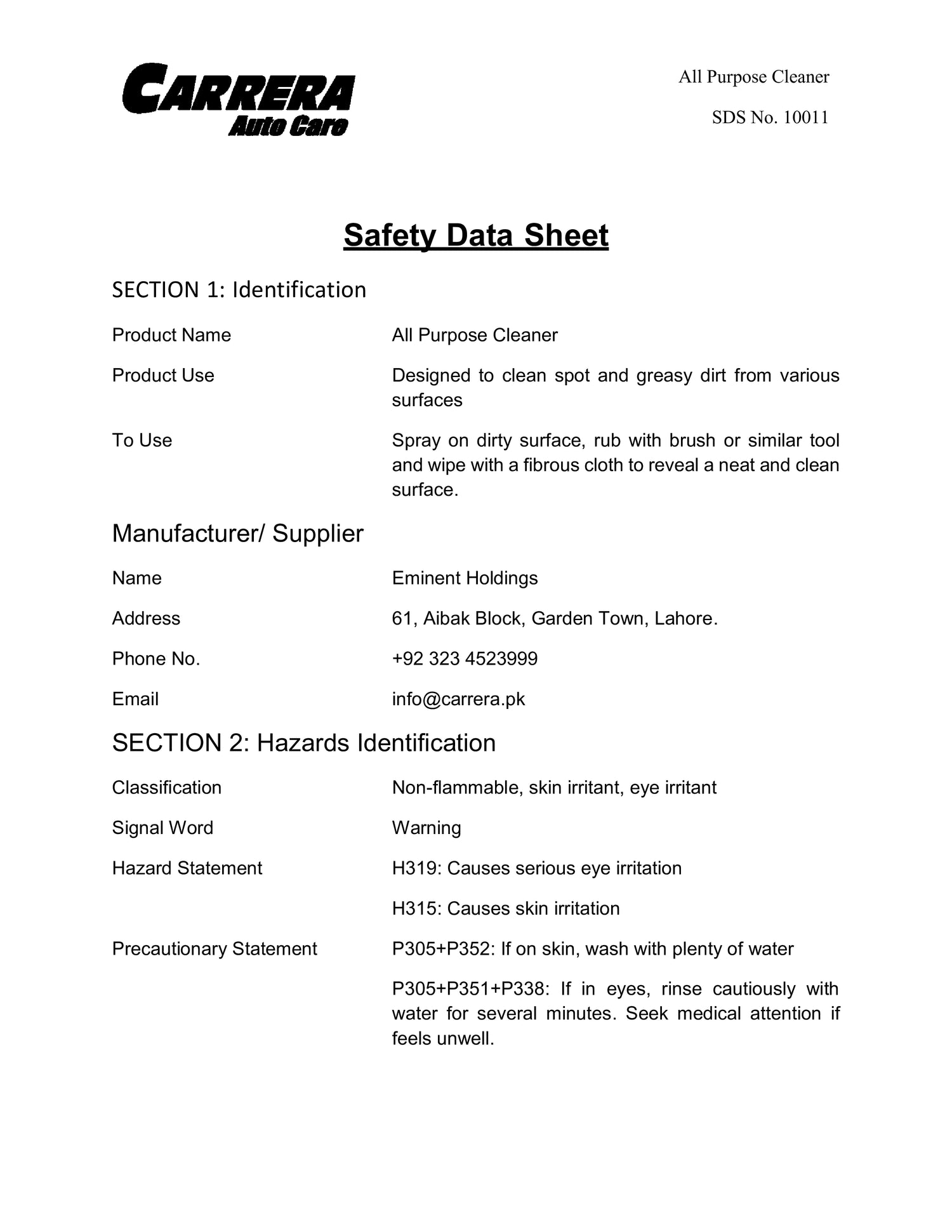 Carrera All Purpose Cleaner 500ml