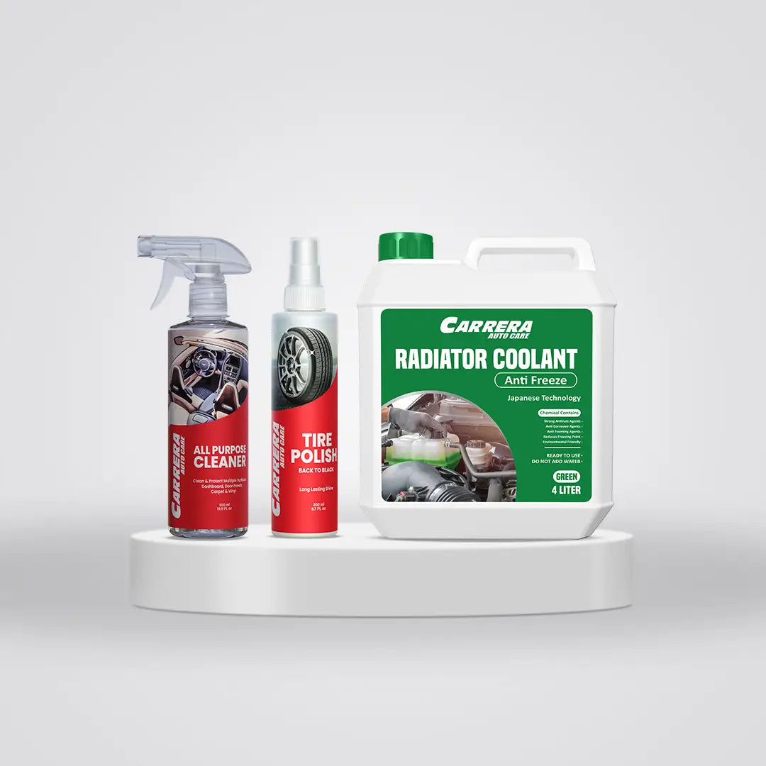 Carrera Coolant Over Heat Preventive + Tire Polish + All Purpose Cleaner