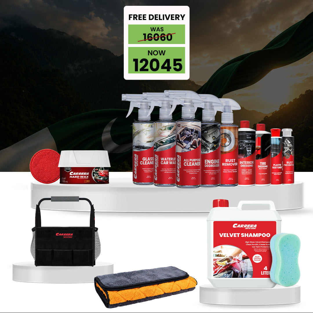 Detailing Caddy With Complete Carrera cleaning products