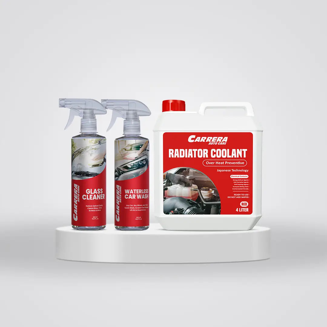 Carrera Coolant Over Heat Preventive + Glass Cleaner +waterless