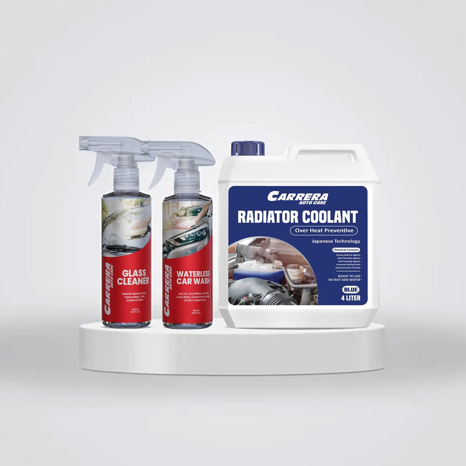 Carrera Coolant Over Heat Preventive + Glass Cleaner +waterless