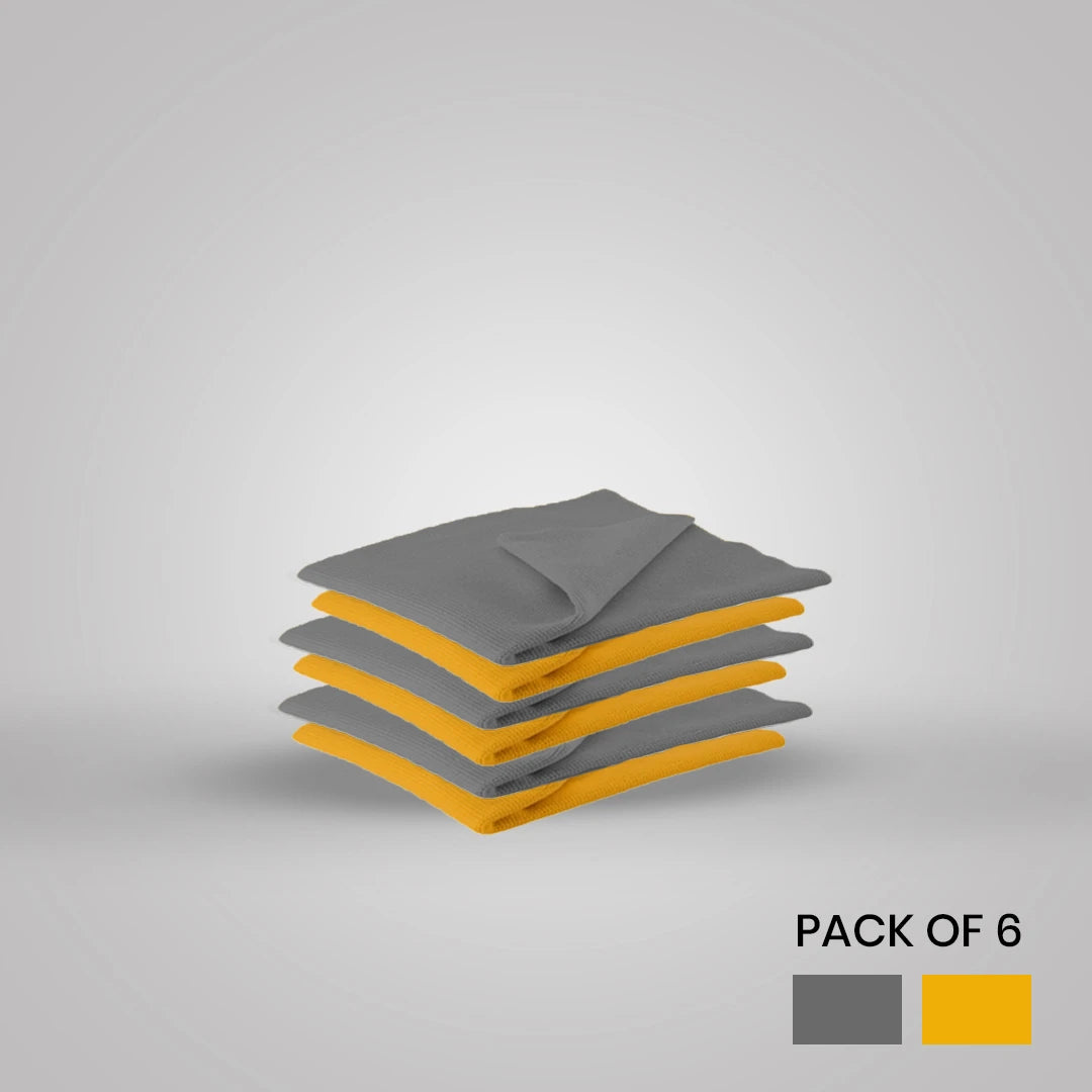 Pack of 6  yellow Microfiber 40x40 cm