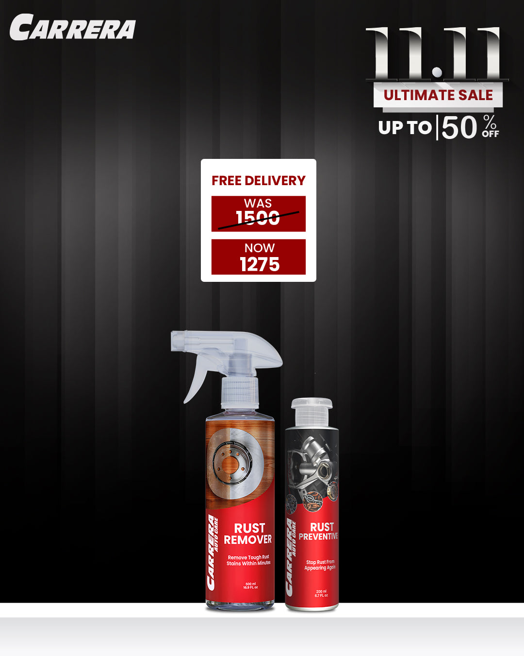Carrera Rust Remover 500ml + Rust Preventive 200ml