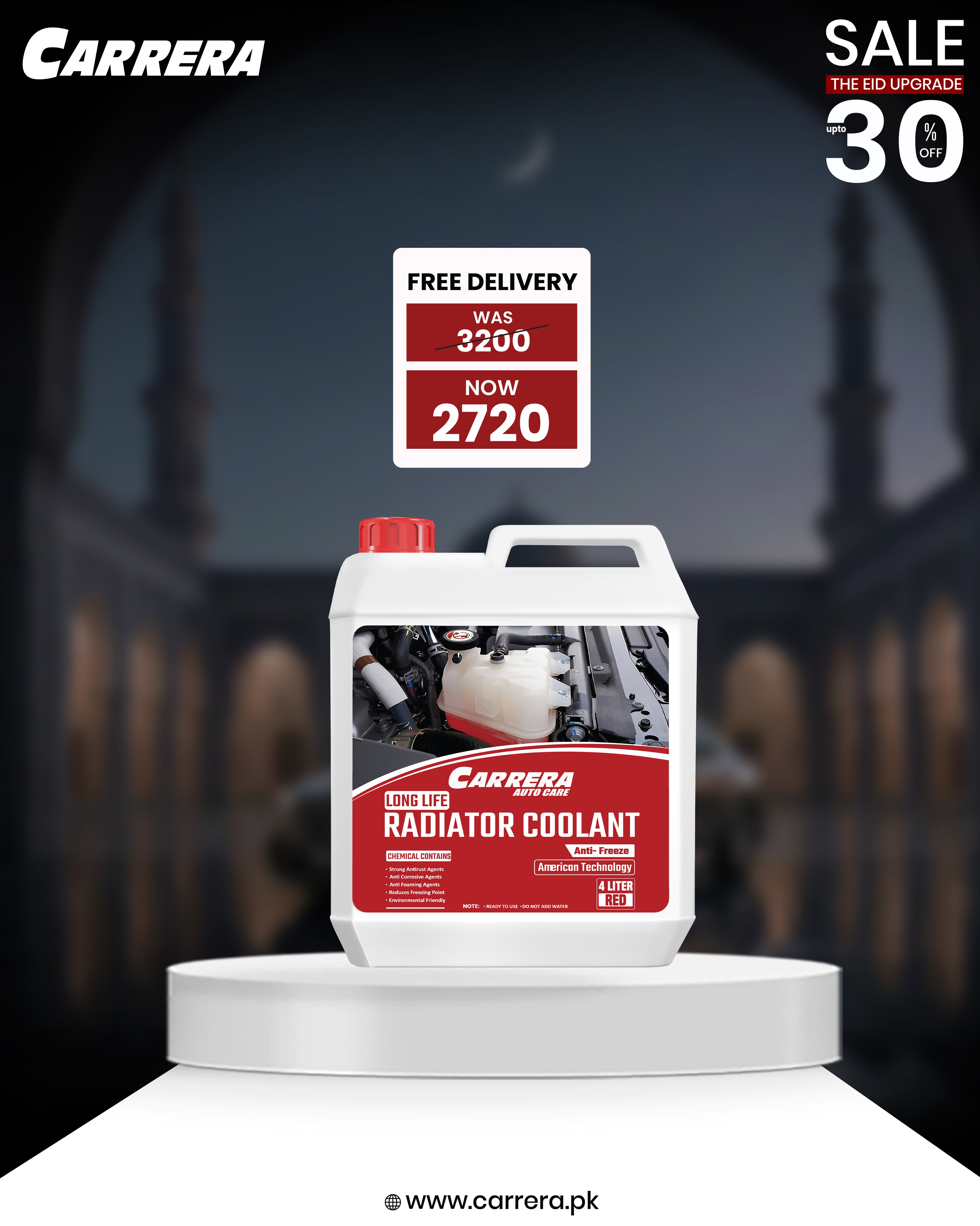 Carrera Super Long Life radiator Coolant Red 4 liter